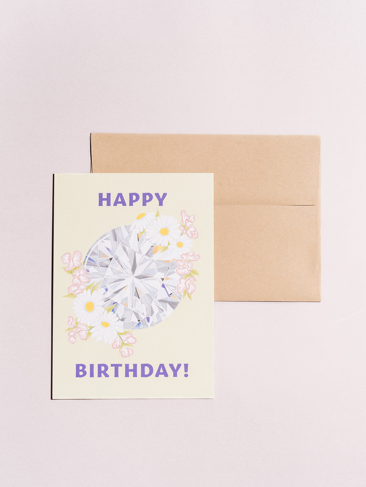 april diamond birthstone gemstone birthday card with kraft envelope