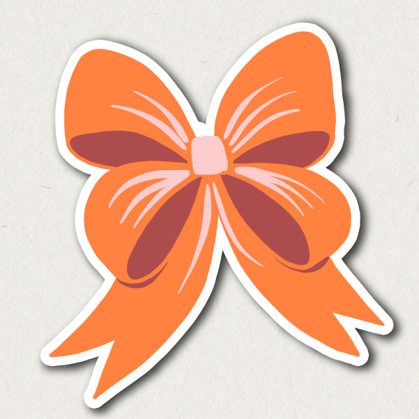 pink orange bow sticker