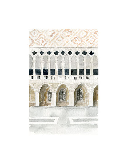 watercolor illustration of doge's palace art print