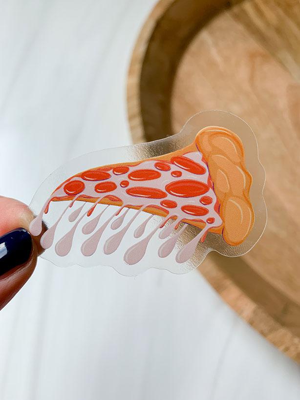 Drippy Pizza Clear Sticker