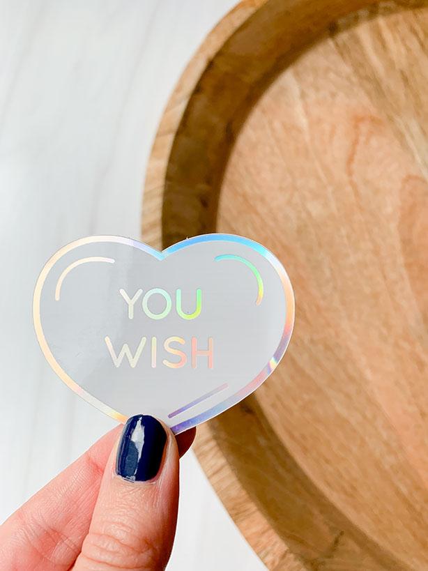 You Wish Holographic Heart Sticker