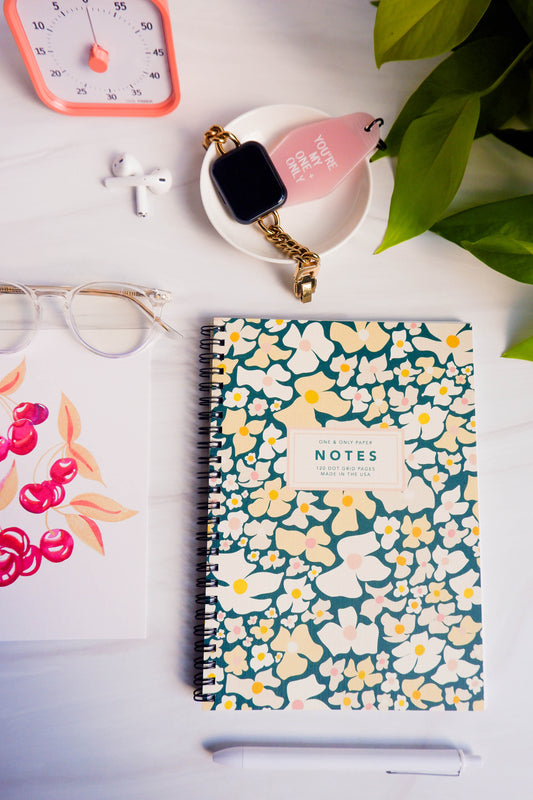 Groovy Floral Wire Bound Softcover Notebook