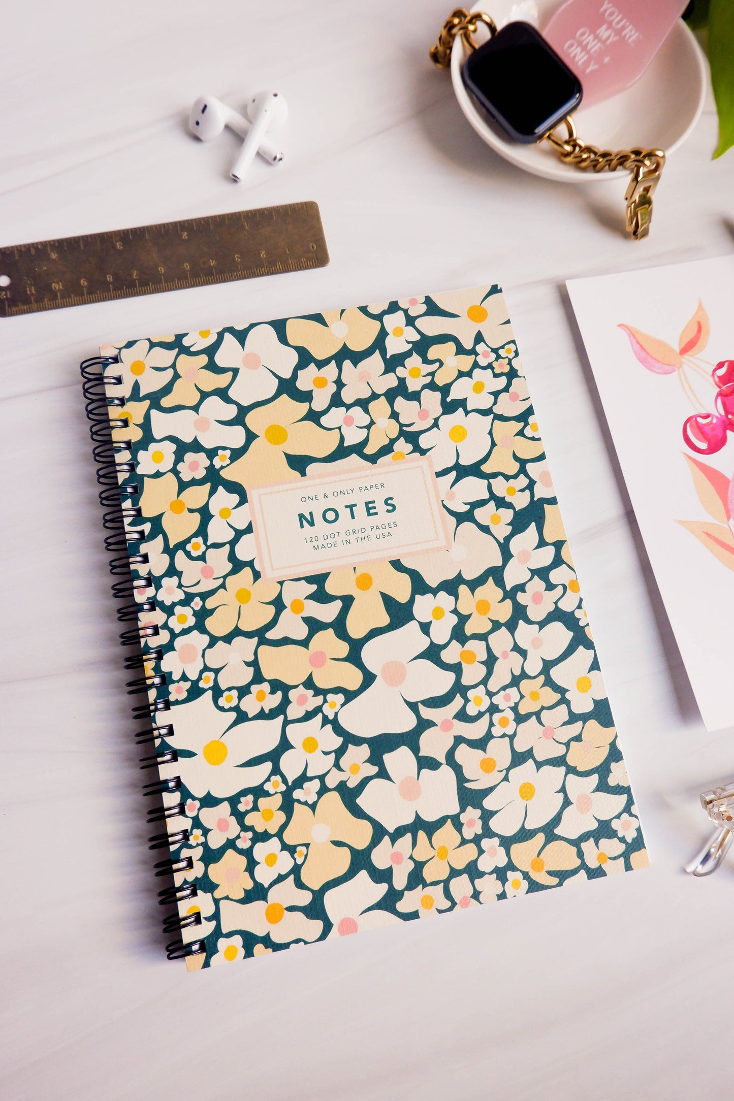 Groovy Floral Wire Bound Softcover Notebook