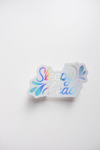 Sleepy Head Holographic Sticker