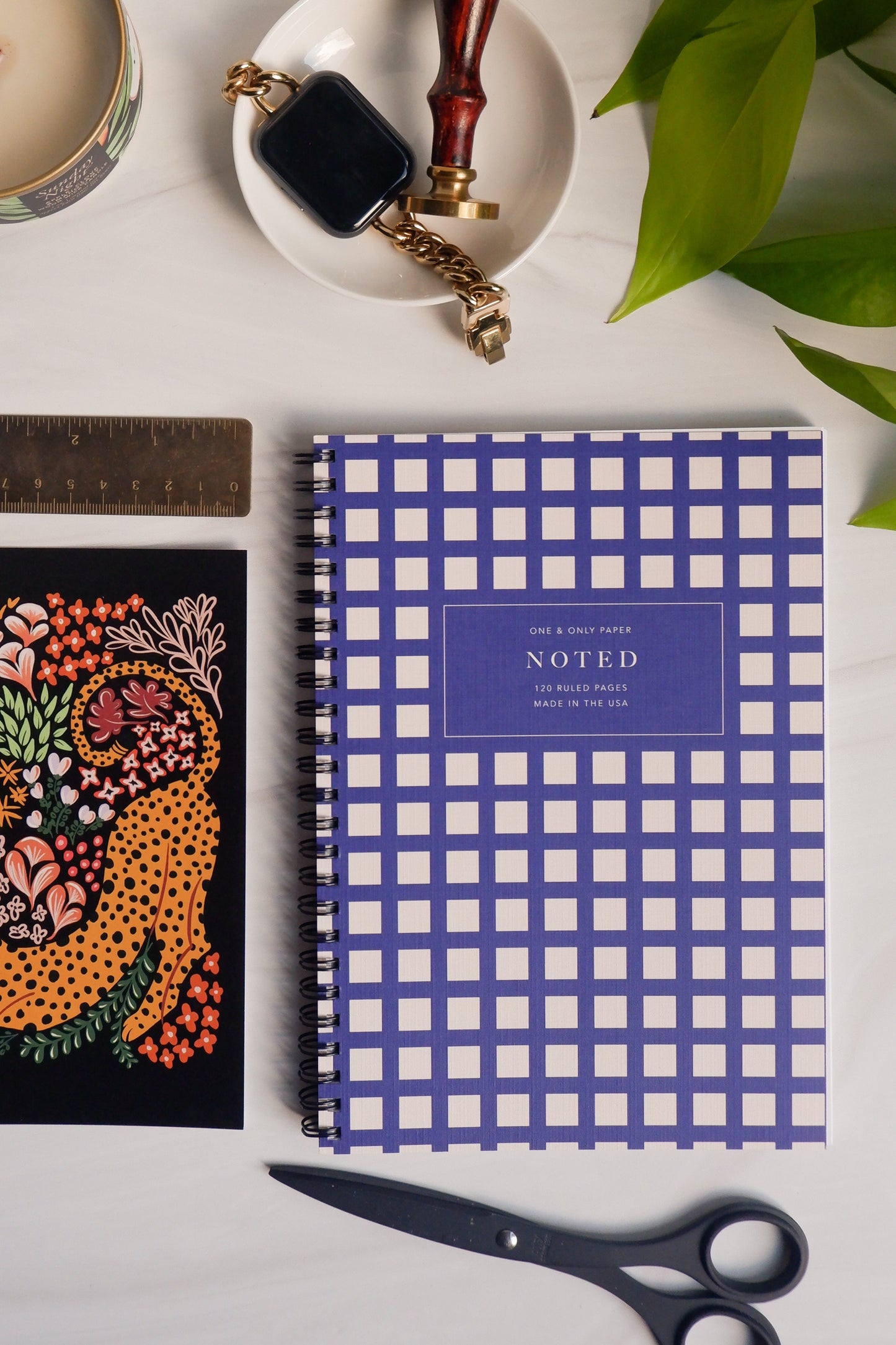 Noted Checked Spiral Bound Softcover Notebook