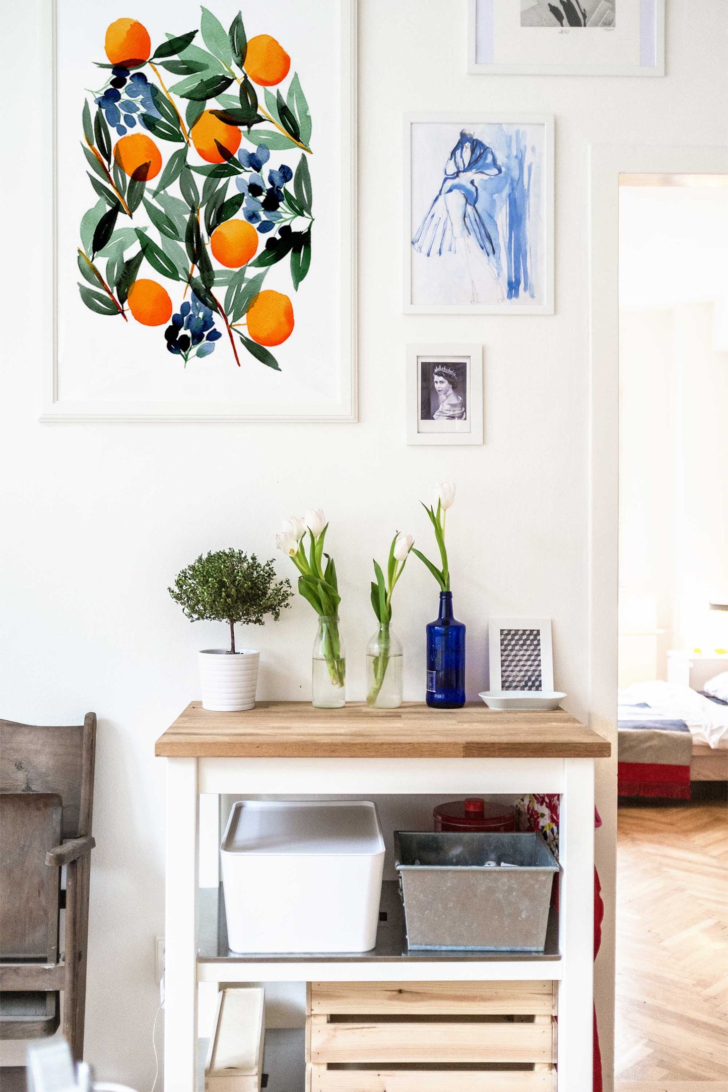 Orange Flora Art Print