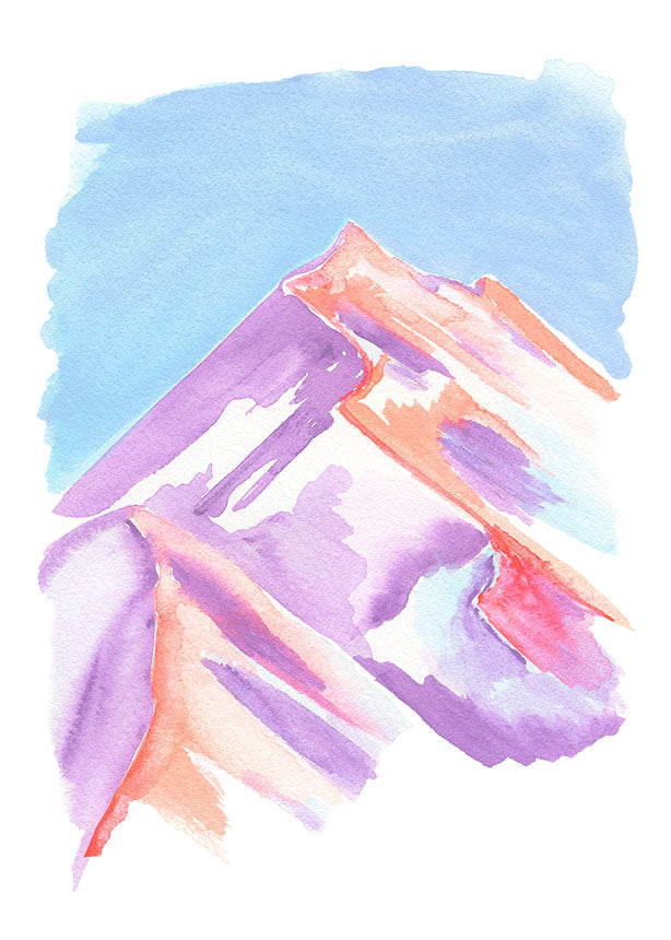 Pastel Peak Gouache Illustration Art Print